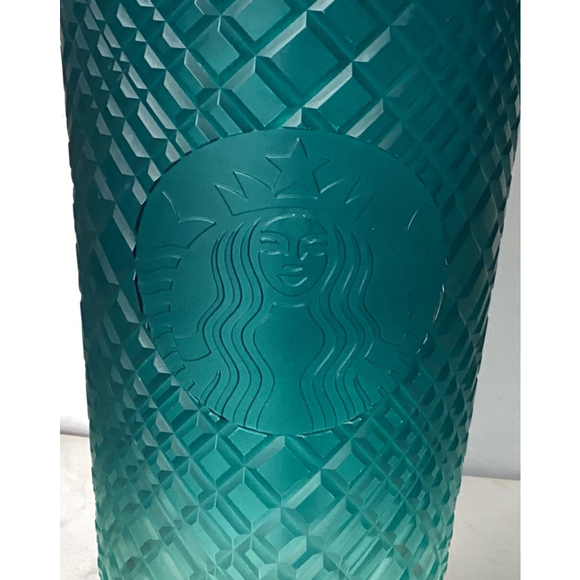 Starbucks Spring Teal Jeweled Green Blue Ombre Cup Tumbler 24 OZ W/Mermaid Logo - Picture 4 of 8